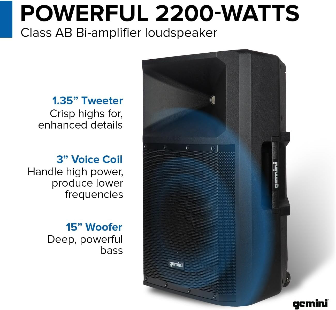 Gemini GSP-2200 active speakers (PAIR)