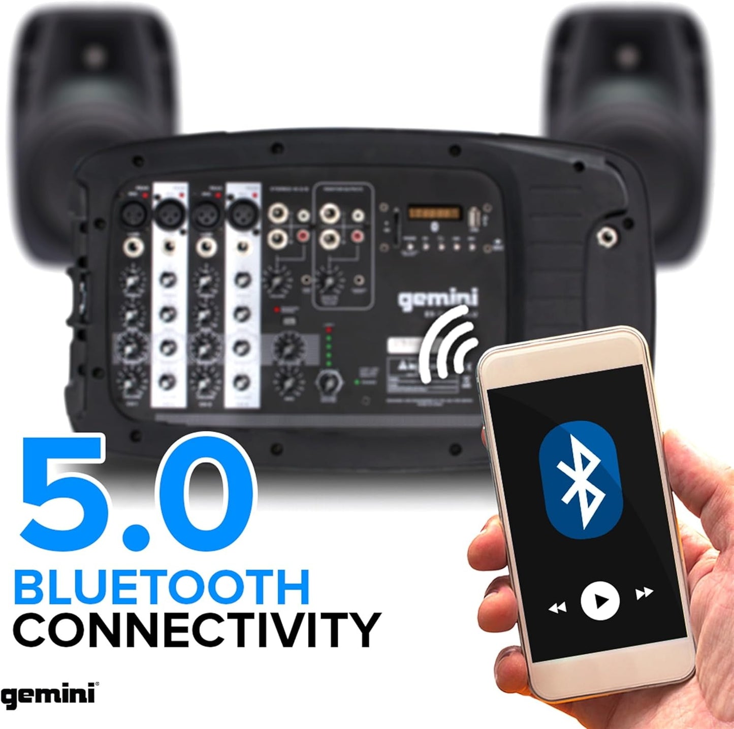 Gemini 210 Compact PA system with Blutooth and speaker stands