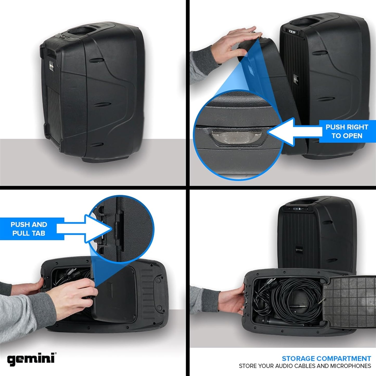 Gemini 210 Compact PA system with Blutooth and speaker stands