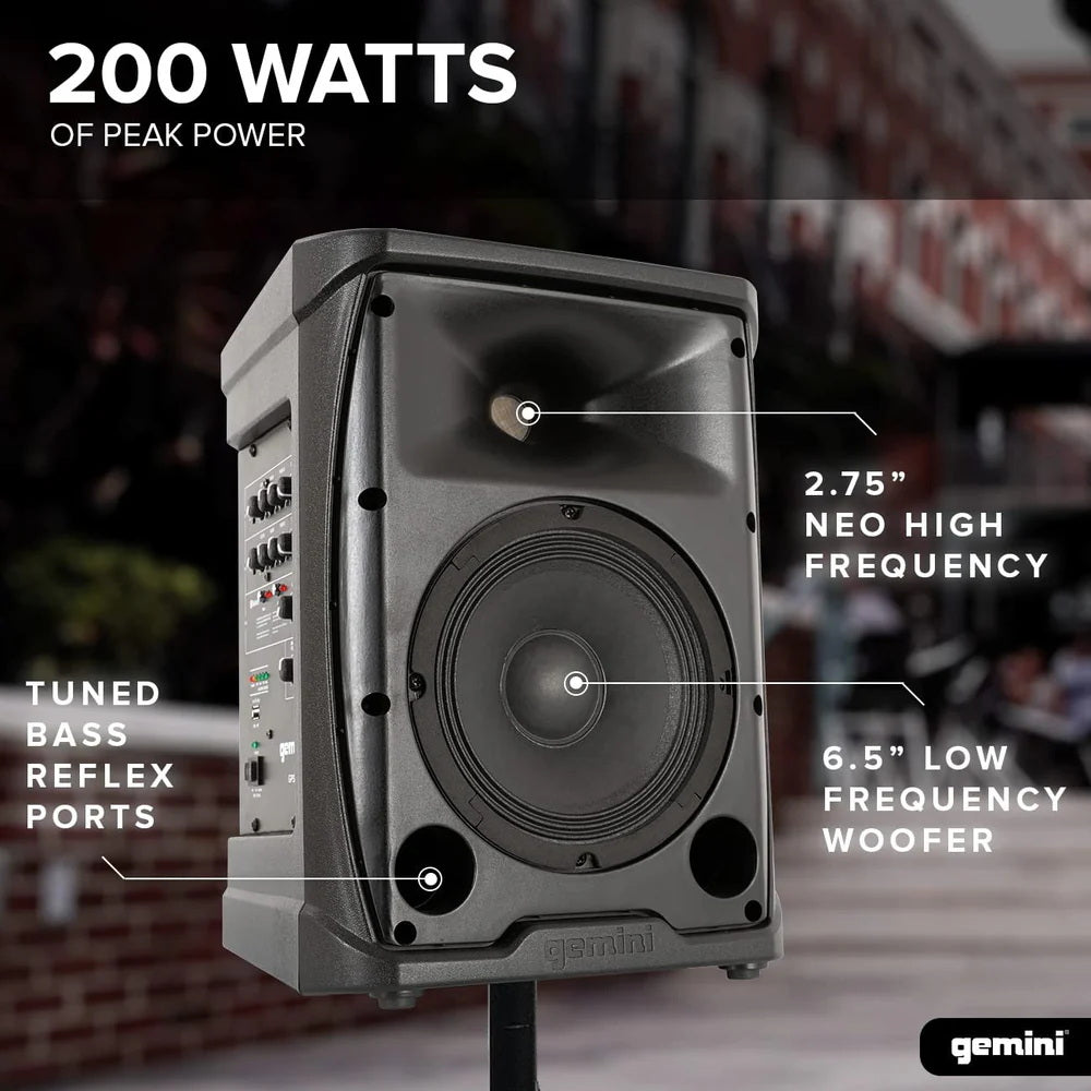 Gemini GPSS-650 portable battery powered PA speaker