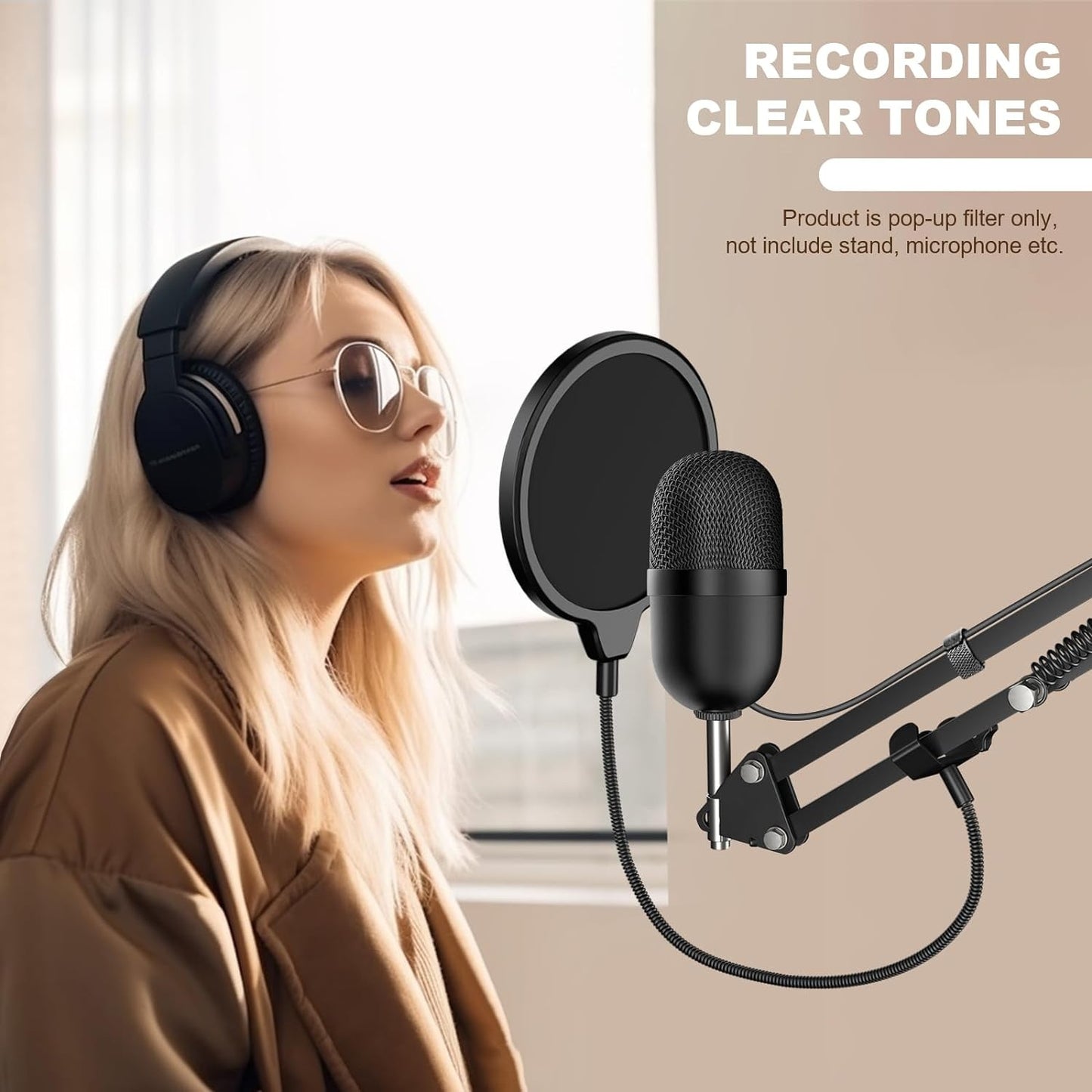 Pop screen for close mic'ing
