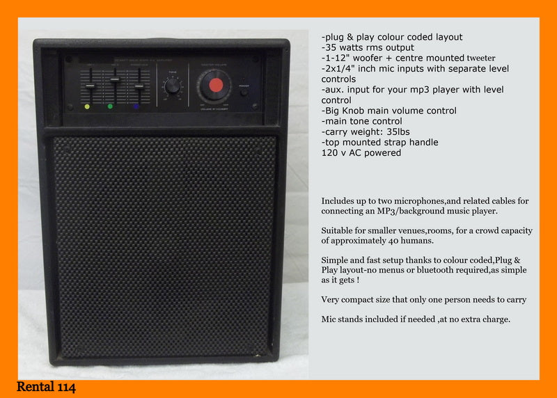 RENTALS: One Piece/All-In-One PA systems