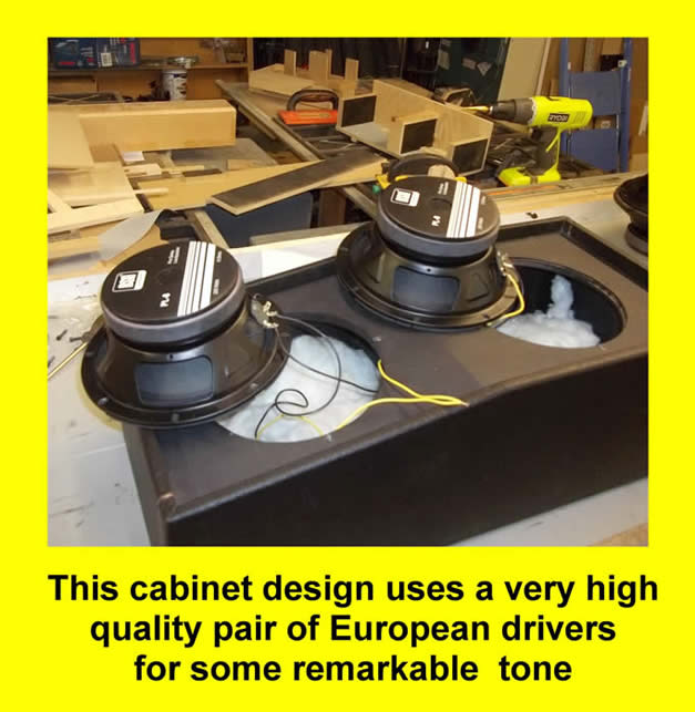 May be an image of text that says 'This cabinet design uses a very high quality pair of European drivers for some remarkable tone'