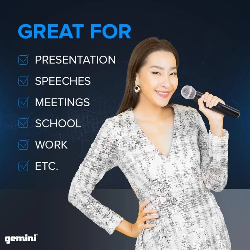 Gemini UHF-02 dual wireless Mic system