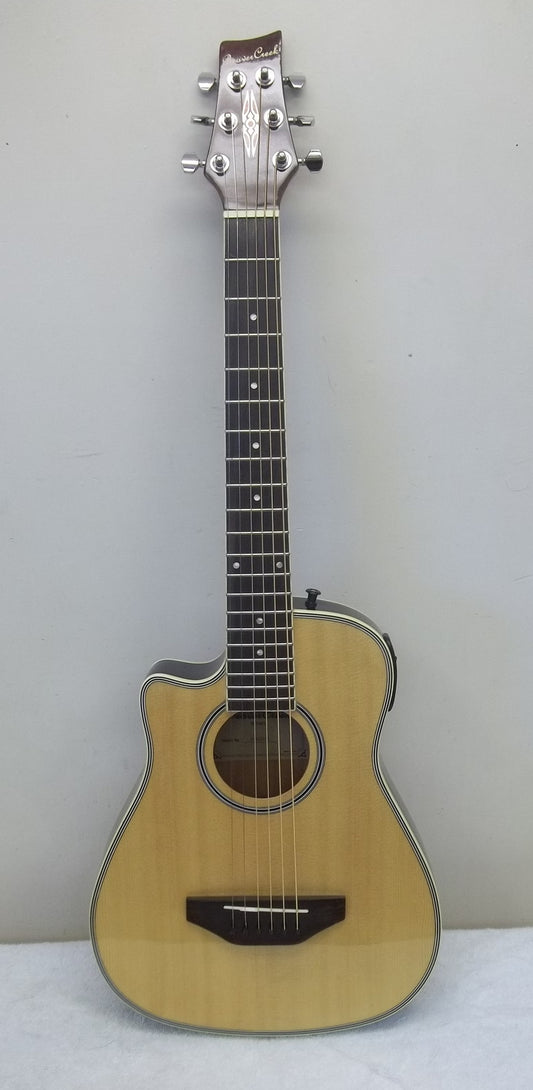 (USED) LEFT hand: BeaverCreek Travel size acoustic-electric guitar