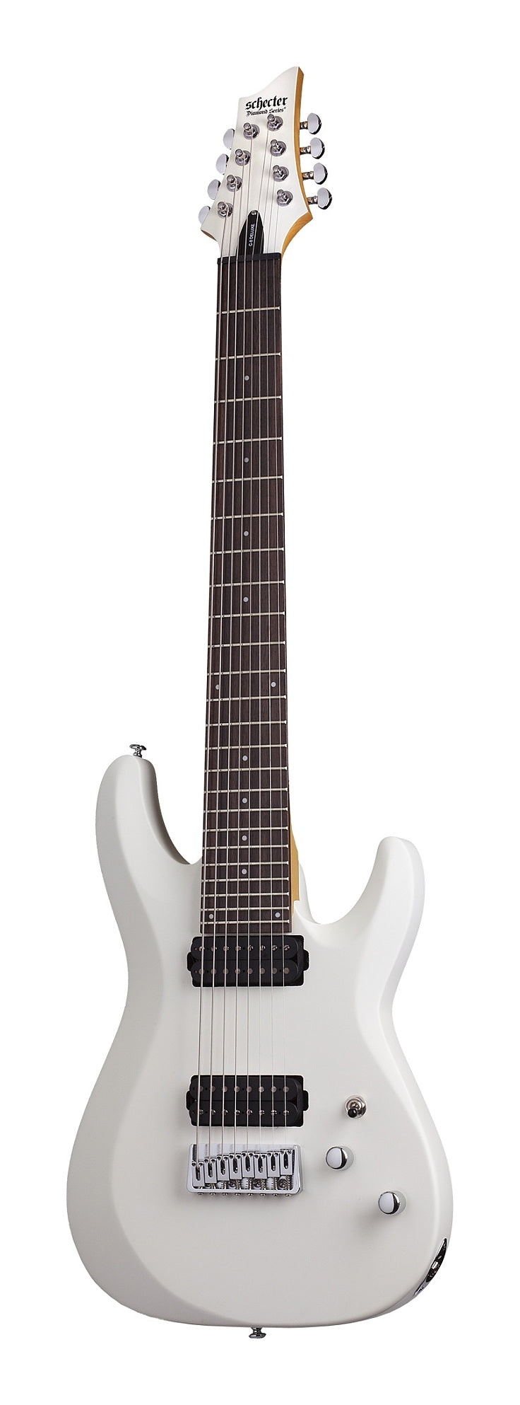 Scheter C-8 Deluxe 8 string electric guitar Satin white