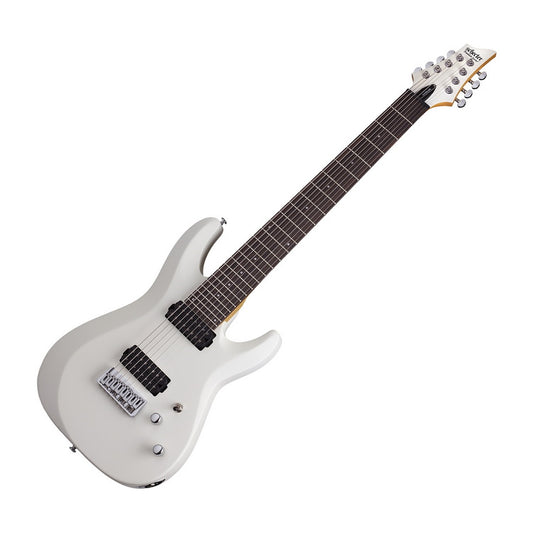 Scheter C-8 Deluxe 8 string electric guitar Satin white