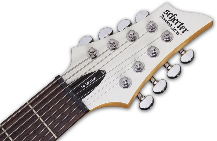 Scheter C-8 Deluxe 8 string electric guitar Satin white