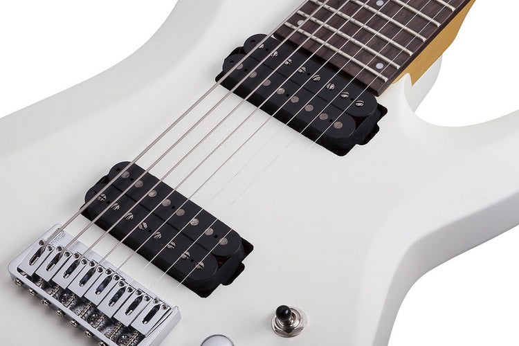 Scheter C-8 Deluxe 8 string electric guitar Satin white