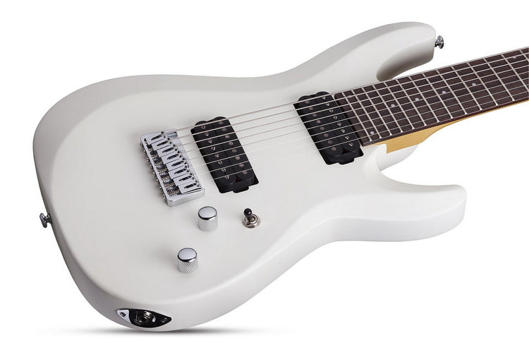 Scheter C-8 Deluxe 8 string electric guitar Satin white