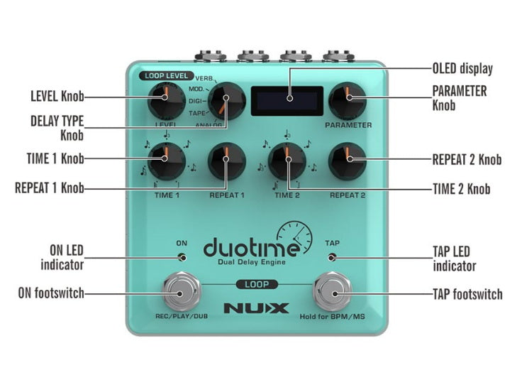 NUX DuoTime dual delay-looper