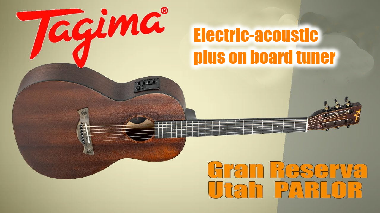 Taima Utah parlour size acoustic-electric guitar